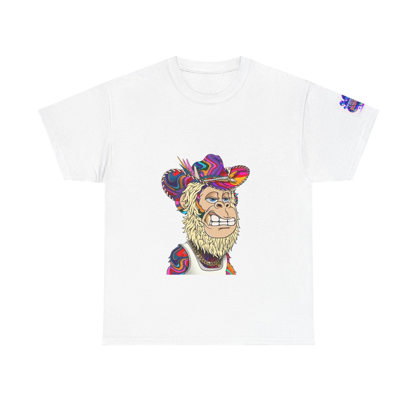 Trippy Bubbles Tee, Unisex Heavy Cotton T-Shirt, Colorful Graphic Shirt, Fun Casual Wear, Unique Gift for Parties, Festivals, Summer