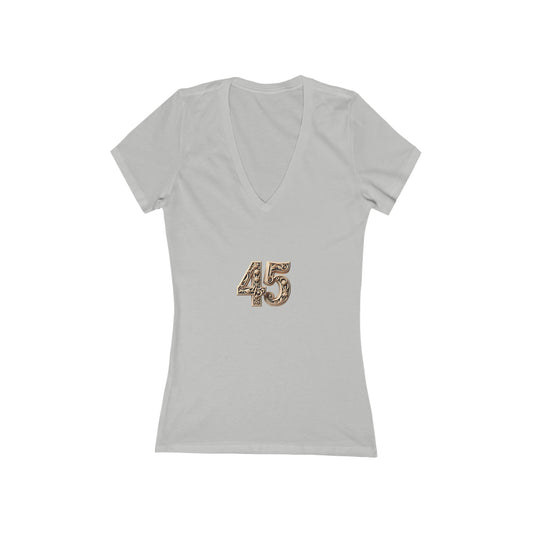 45 Women's Jersey Short Sleeve Deep V-Neck Tee